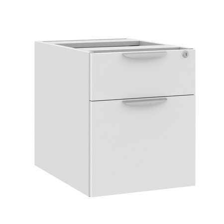 OFFICESOURCE OS Laminate Collection 2 Drawer Hanging Pedestal - Box/File PL107WH